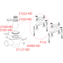 Alcadrain APZ-S12 Siphon DN 50 mit dem Set der verstellbaren Füßen