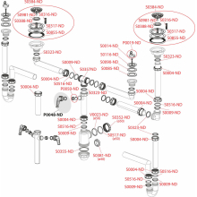 Alcadrain Doppelspülbeckensiphon mit einem Edelstahlgitter DN 115 und einem Geräteanschluss