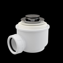 Alcadrain Ablaufgarnitur CLICK/CLACK für die Duschwannen, Ablauf 50 mm, DN 40, Kleiner Stopfen Ø 42 mm, Metall, Chrom-Glanz