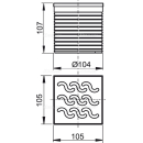 Alcadrain Bodenablauf Aufsatz, Design Rost 105×105 mm