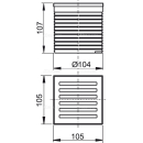 Alcadrain Bodenablauf Aufsatz, Design Rost 105×105 mm