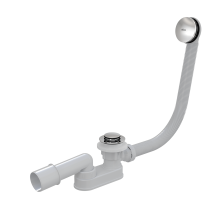 Alcadrain Badewanne Ab- und Überlaufgarnitur CLICK/CLACK, Kleiner Stopfen, Metall chrom 57 cm