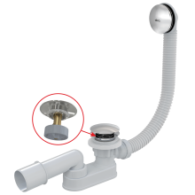 Alcadrain Badewanne Ab- und Überlaufgarnitur CLICK/CLACK, Metall chrom 57 cm