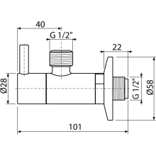 Alcadrain ARV003B Eckventil mit einem Filter 1/2"×1/2", rund, weiß