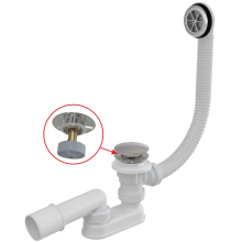 Alcadrain Badewanne Ab- und Überlaufgarnitur CLICK/CLACK, Metall 100 cm
