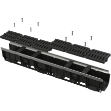 Alcadrain AVZ103-R403 Entwässerungsrinne 100 mm mit Metallrand
