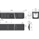 Alcadrain AVZ103-R403 Entwässerungsrinne 100 mm mit...