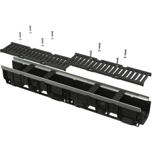 Alcadrain AVZ103-R202 Entwässerungsrinne 100 mm mit Metallrand