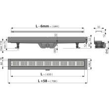 Alcadrain APZ30 WALL Duschrinne mit Rand für die Wand