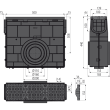 Alcadrain AVZ104R-R402 Servicebox für Entwässerungsrinne