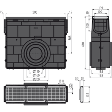 Alcadrain AVZ102R-R103S Entwässerungsrinne mit Kunststoffrand