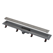Alcadrain APZ18 Simple Duschrinne mit Rand aus Edelstahl für perforierten Rost 750mm