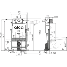 Alcadrain AS101 Sádromodul Vorwandinstallationssystem für Trockenbau (aus Gipskarton)