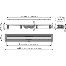 Alcadrain APZ20-850 Simple Duschrinne mit Rand aus Edelstahl für den Beidseitiger Rost 850mm