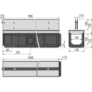 Alcadrain AVZ101-R123 Schlitzrinne, symmetrisch, 100 mm,...