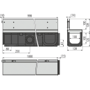 Alcadrain AVZ101-R321 Schlitzrinne, asymmetrisch, 100 mm,...