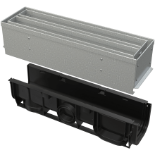 Alcadrain AVZ101S-R123R Revisionsteil für Schlitzrinne, symmetrisch, 100 mm, verzink