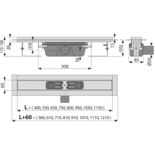 Alcadrain APZ6-950 Professional Duschrinne mit Rand für den vollen Rost 950mm