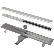 Alcadrain APZ13-DOUBLE6 Fit and Go Duschrinne mit Rand für den Beidseitiger Rost