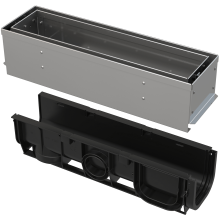 Alcadrain AVZ101S-R321R Revisionsteil für Schlitzrinne, asymmetrisch, 100 mm, Edelstahl