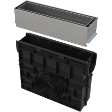 Alcadrain AVZ101R-R321R Servicebox für Schlitzrinne, asymmetrisch, 100 mm, Edelstahl