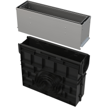 Alcadrain AVZ101R-R322R Servicebox für Schlitzrinne, asymmetrisch, 160 mm, Edelstahl