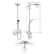 hansgrohe Pulsify S Showerpipe 260 1jet mit Wannenthermostat ShowerTablet Select 400, Chrom