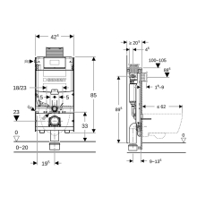 Geberit GIS Element für Wand-WC 100 cm mit Omega UP-Spülkasten 12 cm