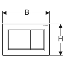 Geberit Omega 20 square Betätigungsplatte für 2-Mengen-Spülung