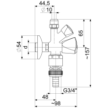 Schlösser Armaturen KOMBI-ECKVENTIL, NICHT SELBSTD. RB, SV, 3-KT.GR, 1/2", POL.VERCHROMT