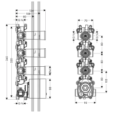 AXOR ShowerSolutions Grundkörper für Thermostatmodul 360/120 Unterputz