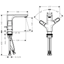 AXOR Urquiola 2-Griff Waschtischarmatur 120 mit...