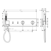 AXOR ShowerComposition Thermostatmodul 470/110 Unterputz für 2 Verbraucher, Brushed Black Chrome