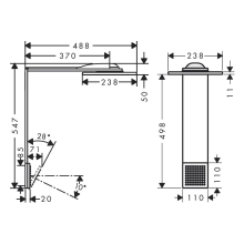 AXOR ShowerComposition Brausenmodul 250/250 2jet mit Schulterbrause, Brushed Brass