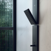 AXOR ShowerComposition Duschpaneel mit Thermostat, Kopfbrause 110/220 1jet und Schulterbrause, Mattschwarz