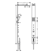 AXOR ShowerComposition Duschpaneel mit Thermostat, Kopfbrause 110/220 1jet und Schulterbrause, Mattschwarz