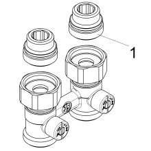Schlösser Armaturen ANSCHLUSSARM.F.KOMPAKT-HK, DG-F 2ROHRSYS, NIPPEL, DN15, UE-MU3/4, NI