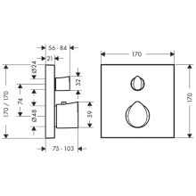 AXOR Starck Organic Thermostat Unterputz mit Absperrventil, Chrom