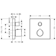 AXOR Starck Organic Thermostat Unterputz mit Ab- und Umstellventil, Chrom