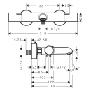 hansgrohe Ecostat Fine Wannenthermostat Aufputz, Mattschwarz