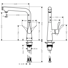 hansgrohe Metris Select M71 Einhebel-Küchenmischer 260, 1jet, Chrom