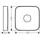 AXOR Verlängerungsrosette softsquare 1-Loch, Chrom