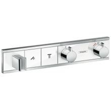 hansgrohe RainSelect Thermostat Unterputz für 2 Verbraucher mit integriertem Brausehalter, Weiß/Chrom