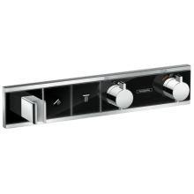 hansgrohe RainSelect Thermostat Unterputz für 2 Verbraucher mit integriertem Brausehalter, Schwarz/Chrom