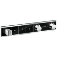 hansgrohe RainSelect Thermostat Unterputz für 3 Verbraucher mit integriertem Brausehalter, Schwarz/Chrom