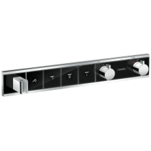 hansgrohe RainSelect Thermostat Unterputz für 4 Verbraucher mit integriertem Brausehalter, Schwarz/Chrom