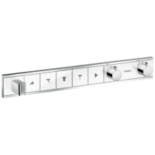hansgrohe RainSelect Thermostat Unterputz für 5 Verbraucher mit integriertem Brausehalter, Weiß/Chrom