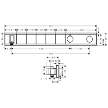 hansgrohe RainSelect Thermostat Unterputz für 5 Verbraucher mit integriertem Brausehalter, Weiß/Chrom