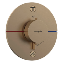 hansgrohe ShowerSelect Comfort S Thermostat Unterputz für 2 Verbraucher mit integrierter Sicherungskombination nach EN1717, Brushed Bronze