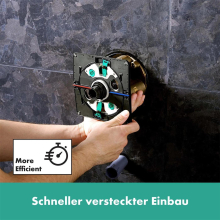 hansgrohe ShowerSelect Comfort S Thermostat Unterputz für 2 Verbraucher mit integrierter Sicherungskombination nach EN1717, Mattschwarz